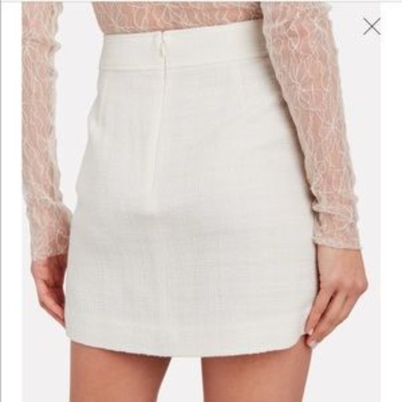 Veronica Beard Mini Skirt Bond Soft Tweed White Size 6 - Picture 3 of 14